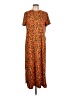 It's Print Orange Casual Dress Size L - photo 1