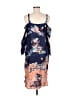 ASOS 100% Viscose Print Blue Cocktail Dress Size 6 - photo 2