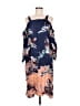 ASOS 100% Viscose Print Blue Cocktail Dress Size 6 - photo 1