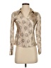 Younique 100% Polyester Metallic Tan Long Sleeve Blouse Size S (estimated) - photo 1