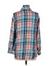 Express 100% Rayon Plaid Teal 3/4 Sleeve Blouse Size M - photo 2