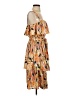 Mila Mae 100% Polyester Print Orange Casual Dress Size S - photo 4