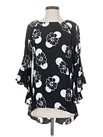 Kaari Blue 3/4 Sleeve Blouse (view 1)