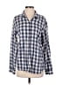 Splendid 100% Rayon Checkered-gingham Blue Long Sleeve Button-Down Shirt Size M - photo 1