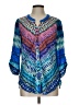 Funsport Blue 3/4 Sleeve Blouse Size L - photo 1