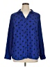 Relativity 100% Polyester Polka Dots Blue Long Sleeve Blouse Size XL - photo 1