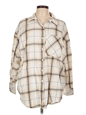 Divided by H&M 3/4 Sleeve Button-Down Shirt (view 1)