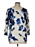 Rebecca Malone 100% Acrylic Floral Blue Pullover Sweater Size L - photo 1