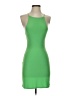 Olivaceous Solid Green Cocktail Dress Size S - photo 1