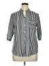 Unbranded Stripes Gray 3/4 Sleeve Blouse Size XL - photo 1