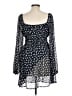 Lush 100% Polyester Stars Blue Casual Dress Size L - photo 2