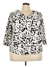 MELLODAY Animal Print Silver 3/4 Sleeve Blouse Size 3X - photo 1