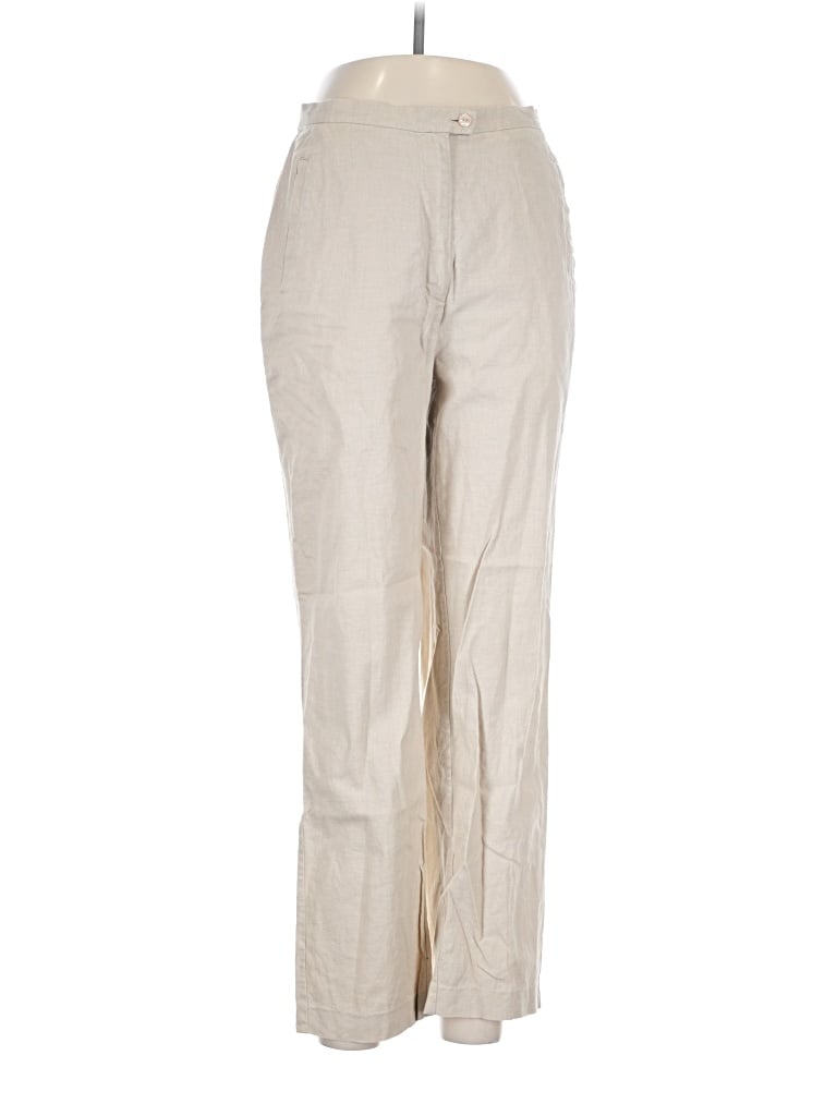 Pre-owned Newport News Linen Pants In Tan