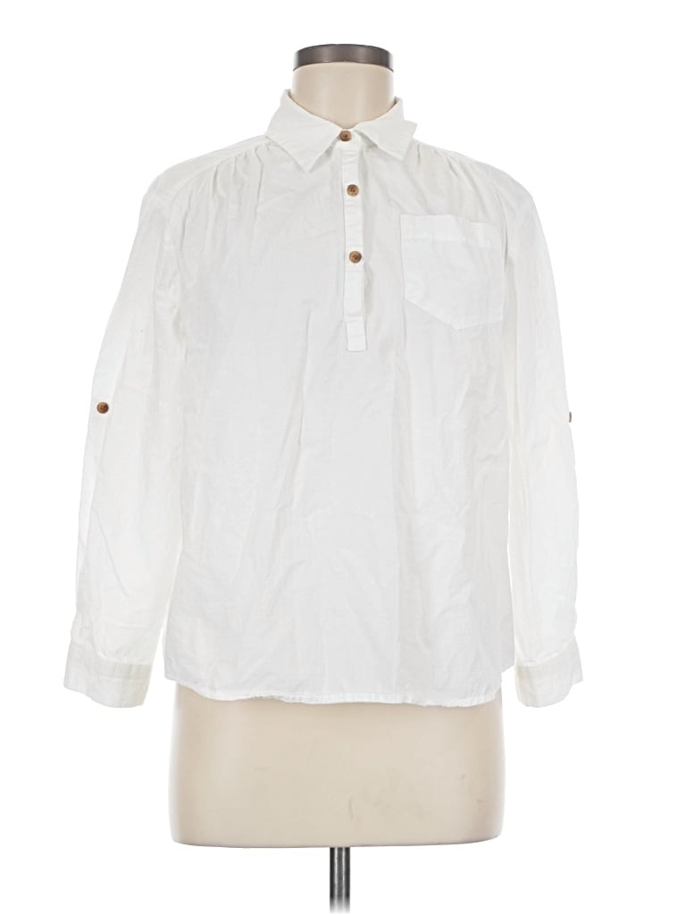 Pre-owned Assorted Brands Long Sleeve Blouse In White