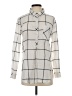 Athleta 100% Cotton Plaid Ivory Long Sleeve Button-Down Shirt Size S - photo 1