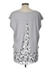 Elle 100% Polyester Gray Short Sleeve Top Size L - photo 2