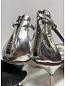 Miu Miu 100% Leather Metallic Silver Sandals Size EU 38 - photo 3