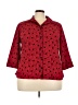Echo 100% Polyester Hearts Red 3/4 Sleeve Blouse Size 3X - photo 1