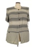 Womens Perceptions Gray Short Sleeve Blouse Size 22 - photo 1