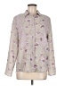 Cactus + Pearl Floral Ivory Tan Long Sleeve Blouse Size M - photo 1