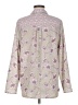 Cactus + Pearl Floral Ivory Tan Long Sleeve Blouse Size M - photo 2
