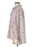 Cactus + Pearl Floral Ivory Tan Long Sleeve Blouse Size M - photo 5