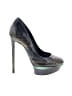Brian Atwood Metallic Green Black Heels Size 5 - photo 1