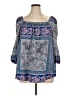 Weekend Suzanne Betro 100% Polyester Blue 3/4 Sleeve Blouse Size XL - photo 1