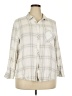 Well Worn 100% Viscose Plaid Ivory 3/4 Sleeve Button-Down Shirt Size XXL - photo 1