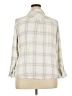 Well Worn 100% Viscose Plaid Ivory 3/4 Sleeve Button-Down Shirt Size XXL - photo 2