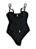 Unbranded Solid Black One Piece Swimsuit Size XL - photo 1