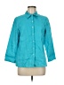 Talbots 100% Linen Teal 3/4 Sleeve Button-Down Shirt Size 8 - photo 1