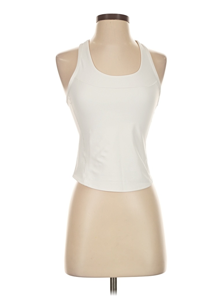 Pre-owned Athleta Tank Top Ivory Halter Neckline Tops In White