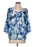 Sara Michelle Blue 3/4 Sleeve Blouse Size L - photo 1
