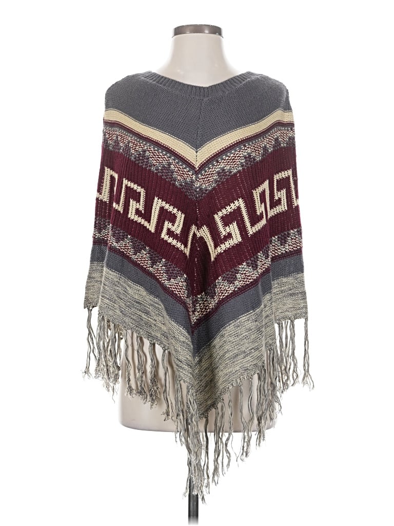 Pre-owned Entro Poncho In Gray