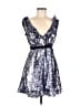 Free People 100% Polyethylene Metallic Silver Purple Cocktail Dress Size 6 - photo 1