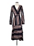 Lush 100% Polyester Stripes Brown Casual Dress Size S - photo 1