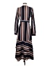 Lush 100% Polyester Stripes Brown Casual Dress Size S - photo 2