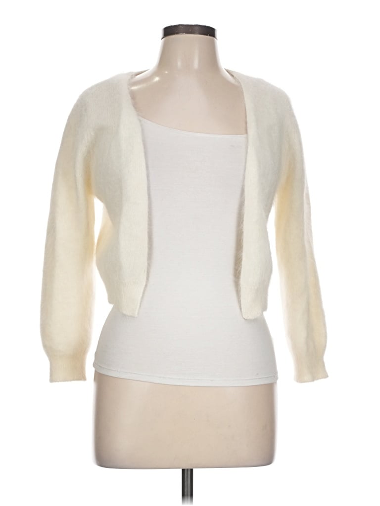 Pre-owned Eliza J Wool Cardigan Sweater In Ivory