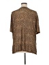 Impressions Animal Print Brown Short Sleeve Top Size XL - photo 2