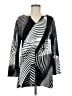 Chico's Graphic Black Casual Dress Size Med (1) - photo 1