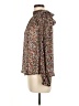 KONTROL Contemporary Brown Long Sleeve Blouse Size M - photo 5