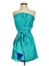 Express 100% Polyester Color Block Teal Cocktail Dress Size 2 - photo 1