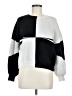 4SI3NNA 100% Acrylic Color Block Checkered-gingham White Gray Pullover Sweater Size M - photo 1