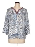 New Directions 100% Rayon Blue 3/4 Sleeve Blouse Size L - photo 1