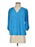Everly 100% Polyester Blue 3/4 Sleeve Blouse Size S - photo 1
