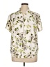 D&Co. Floral Ivory Short Sleeve Blouse Size XL - photo 1