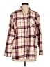 Old Navy Plaid Burgundy Long Sleeve Button-Down Shirt Size L - photo 1