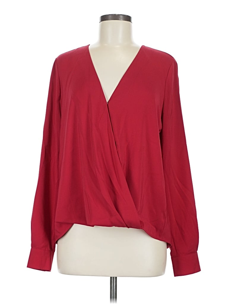 Pre-owned Parker Long Sleeve Blouse In Red