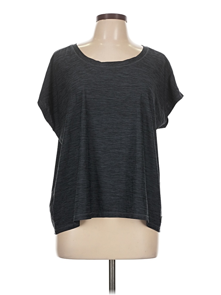 Pre-owned Eddie Bauer Short Sleeve Top Gray Scoop Neck Tops